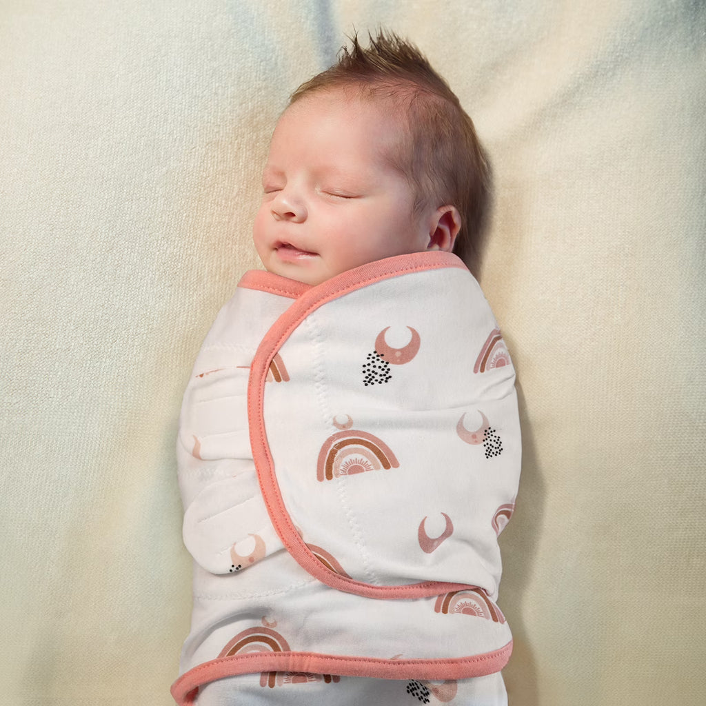 Gllquen Baby 3-Pack Swaddles with Zipper 0-3 Months Newborn Swaddle Sack Blankets Wrap for Baby Girls Boys, Sunrise