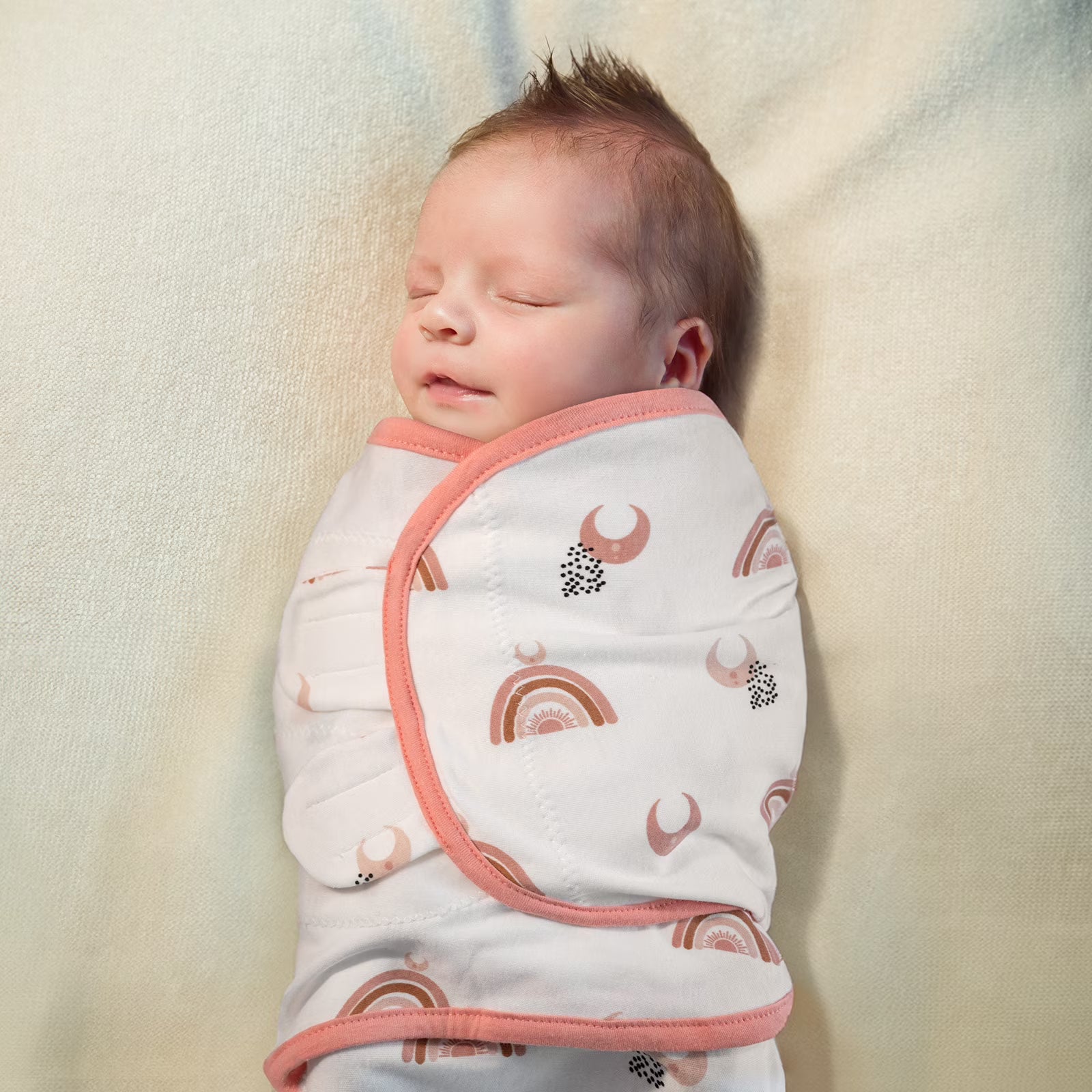 Gllquen Baby 3-Pack Swaddles with Zipper 0-3 Months Newborn Swaddle Sack Blankets Wrap for Baby Girls Boys, Sunrise