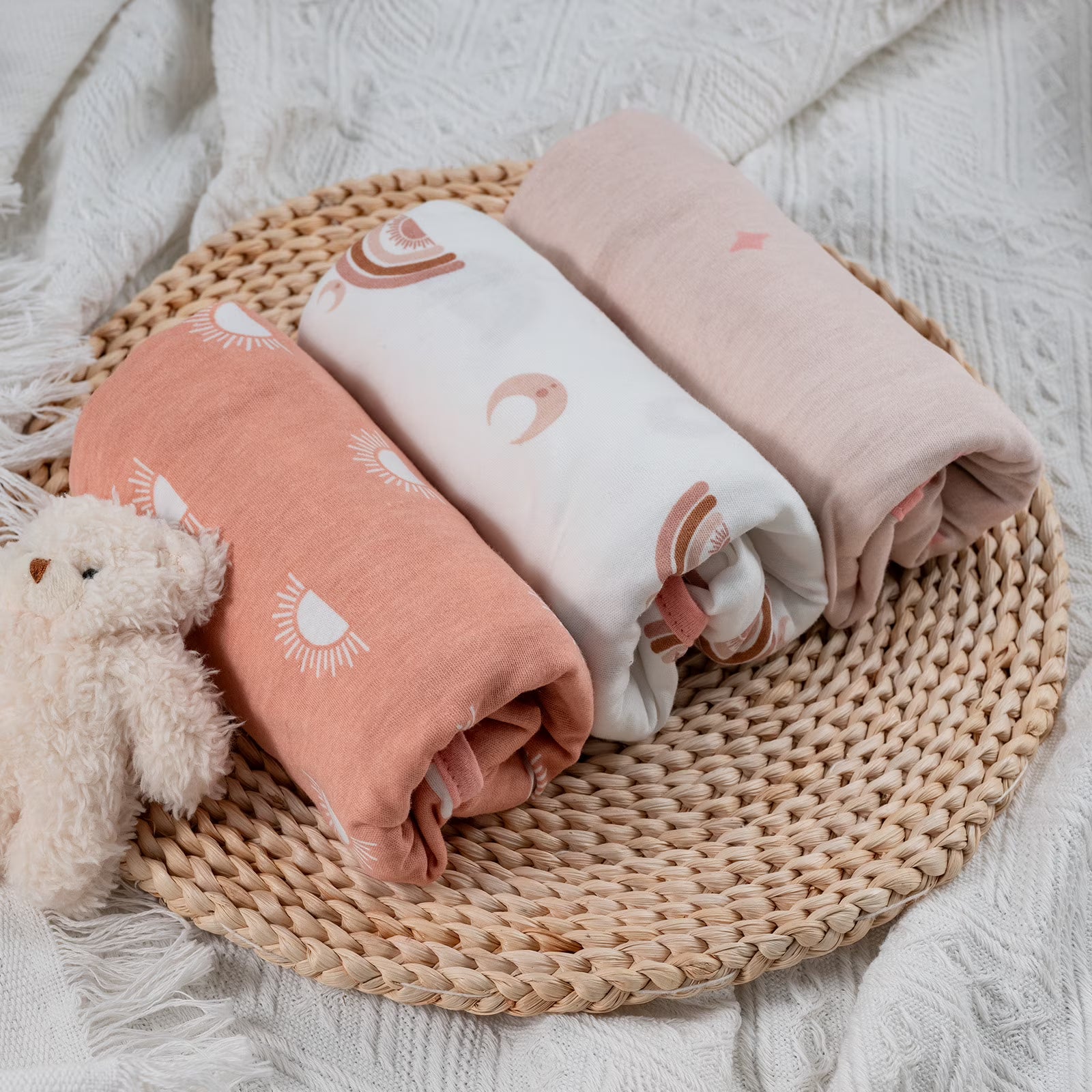 Gllquen Baby 3-Pack Swaddles with Zipper 0-3 Months Newborn Swaddle Sack Blankets Wrap for Baby Girls Boys, Sunrise