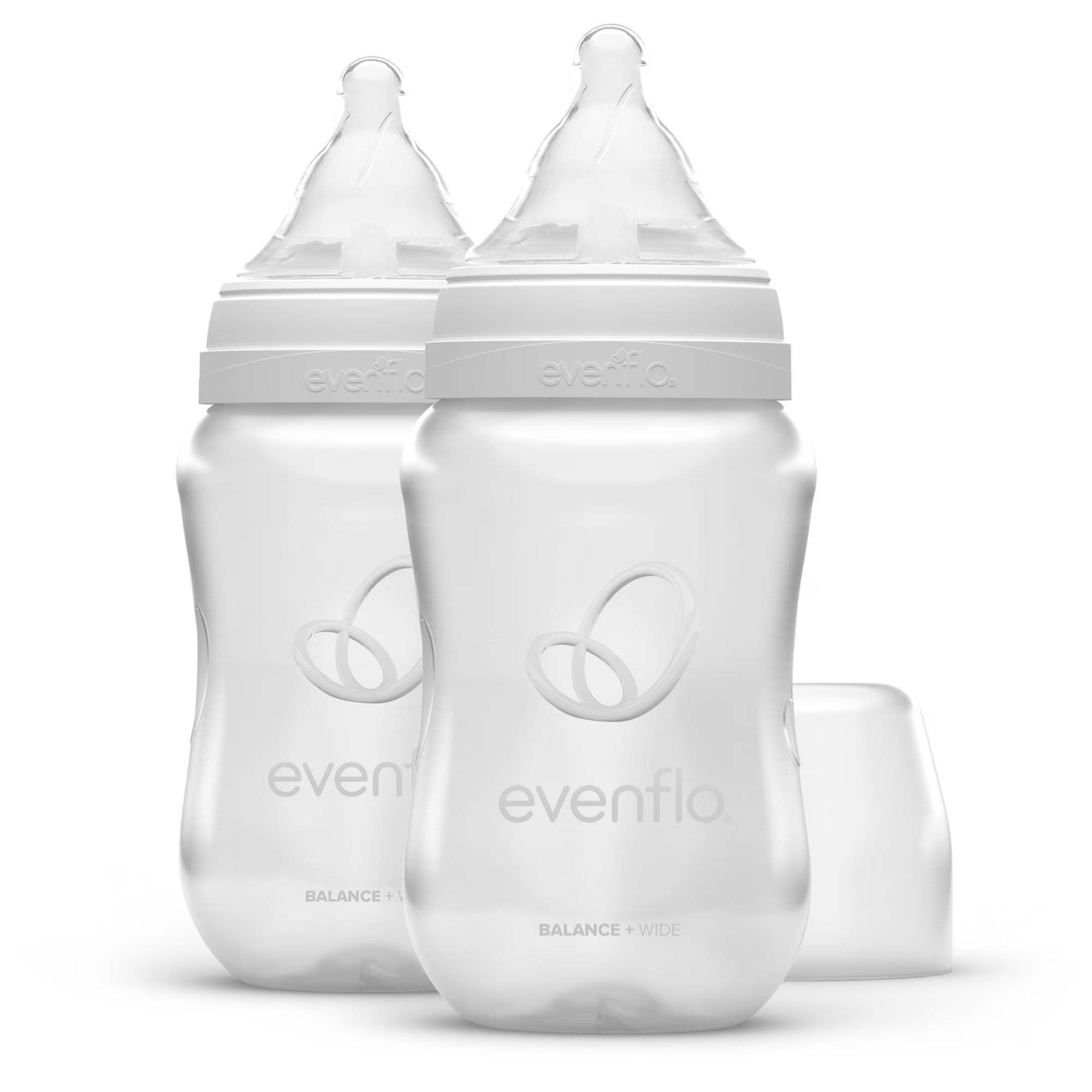 Evenflo Balance Wide Baby Bottles, Platinum White Color 9oz 2 Count
