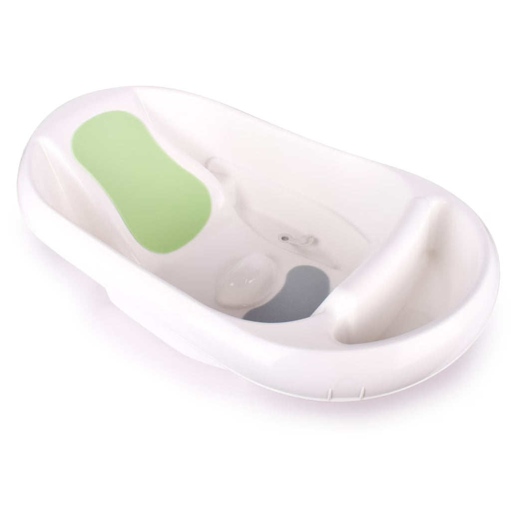 Hopscotch Lane Newborn to Toddler White 3-in-1 Rigid Baby Bathtub with Sling, Ages 0+ Months, Unisex