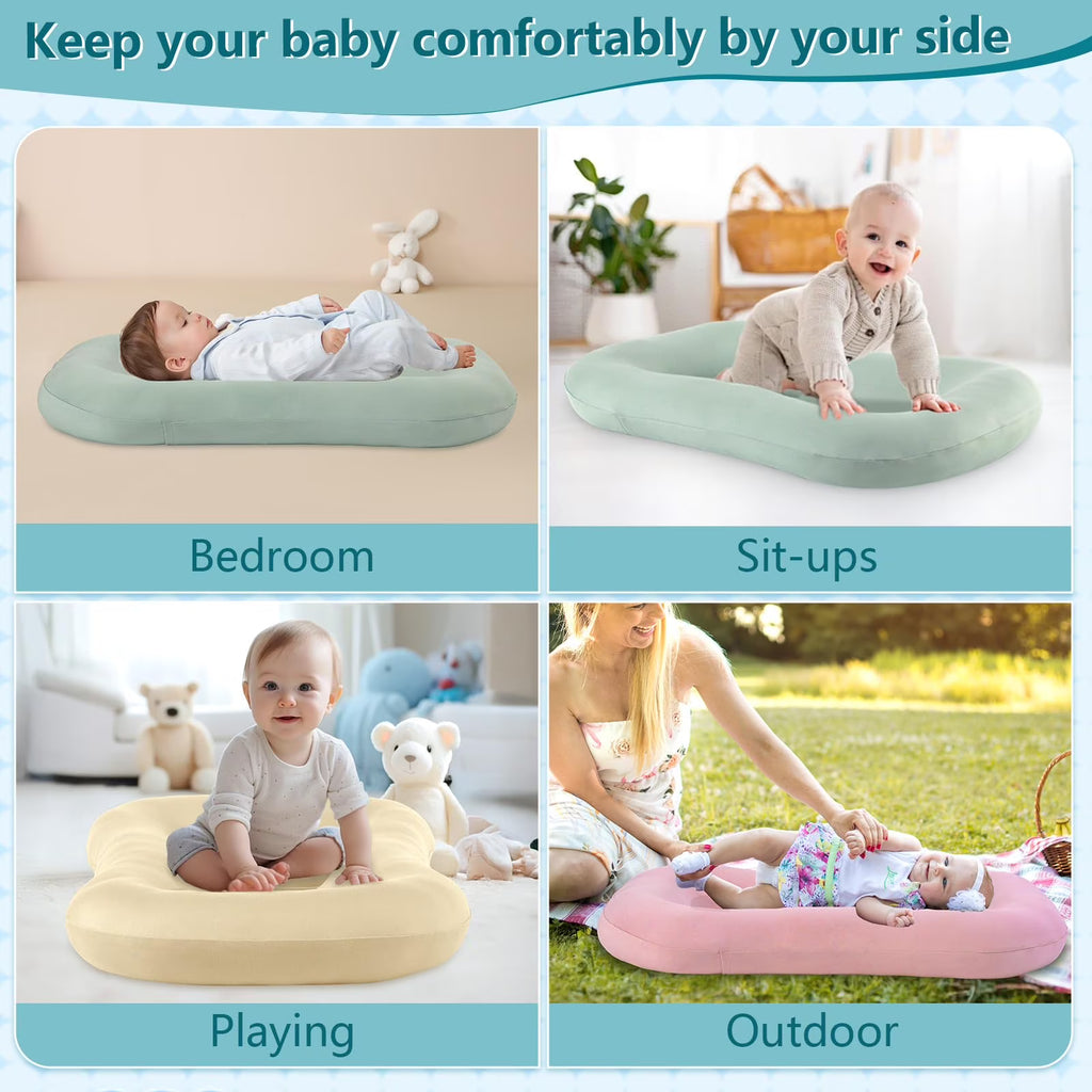 Baby Lounger, Baby Lounger Pillow For Infants Babies 0 12 Months Lounger For Baby Soft Cotton Breathable Infant Floor Seats & Loungers For Newborn Gifts