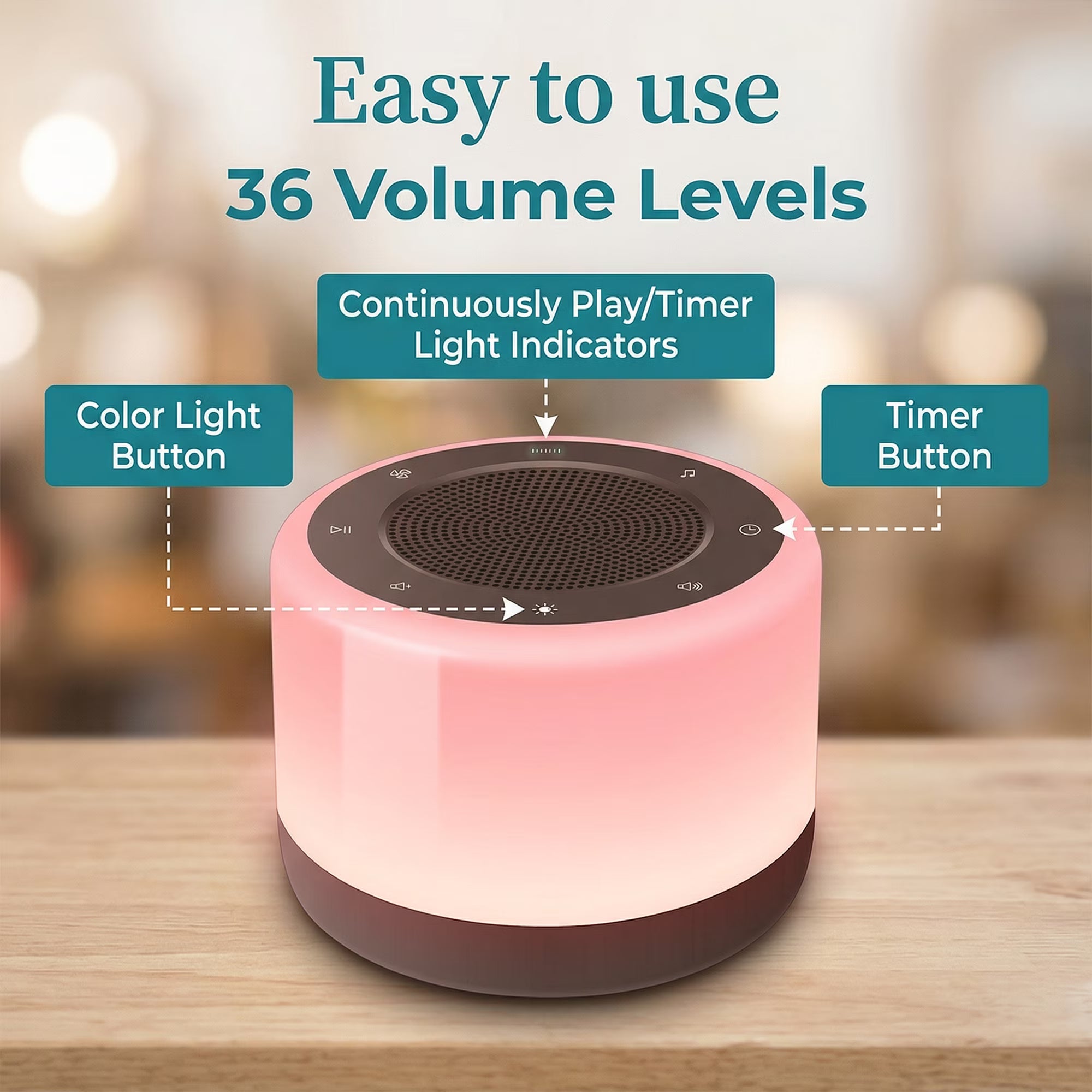 DAYBETTER White Noise Sound Machine for Sleeping with 32 Sleep Sounds 8 Colors Night Light White Noise Machine for Kids Adults