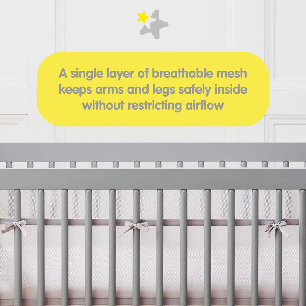 BreathableBaby Breathable Mesh Crib Liner, Deluxe Linen Collection, Natural