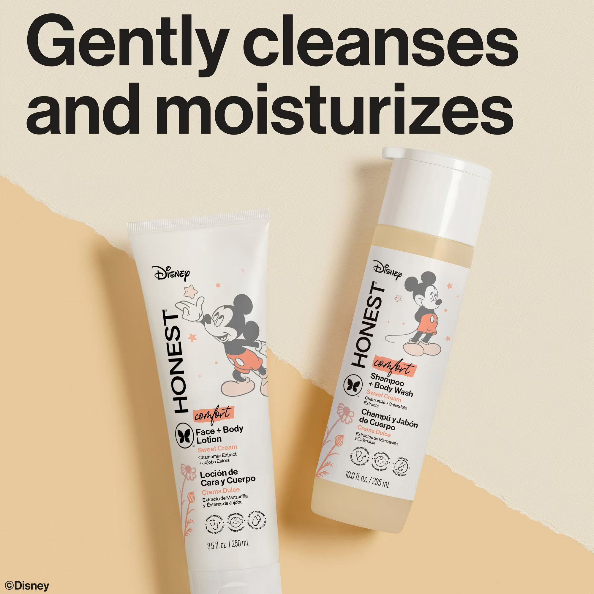 The Honest Company 2-in-1 Cleansing Shampoo + Body Wash and Face + Body Lotion Bundle | Gentle Enough for Baby | Dermatologist Tested | Comfort Sweet Cream