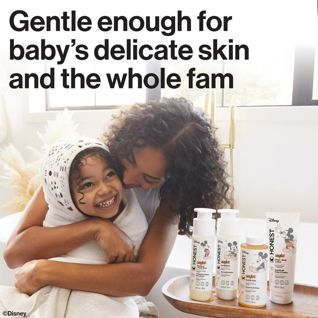 The Honest Company 2-in-1 Cleansing Shampoo + Body Wash and Face + Body Lotion Bundle | Gentle Enough for Baby | Dermatologist Tested | Comfort Sweet Cream